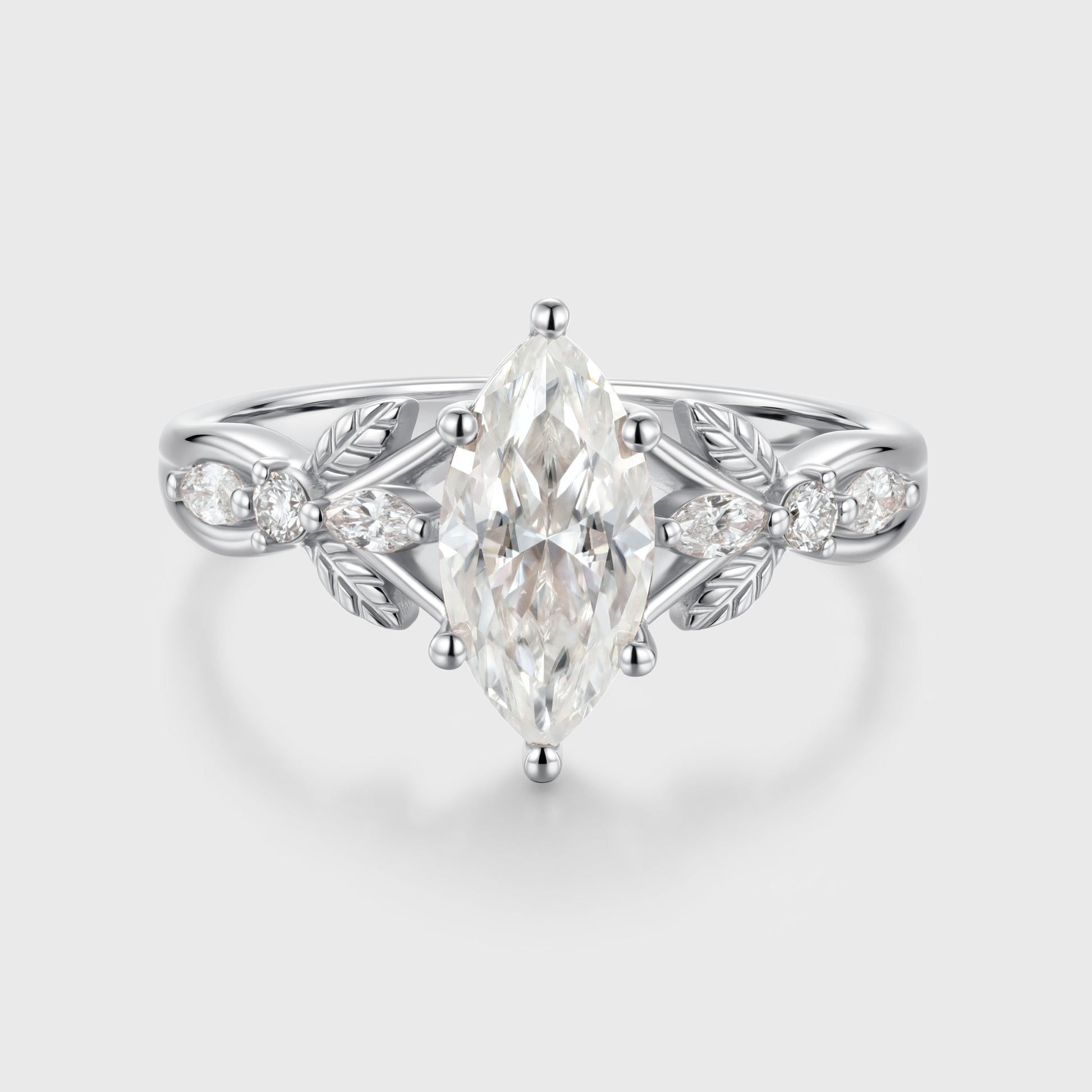 Marquise cut Moissanite Engagement Ring