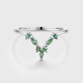 Moss Agate Curved Wedding Band Matching Engagement ring