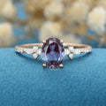 Oval cut Alexandrite | Diamond Engagement ring