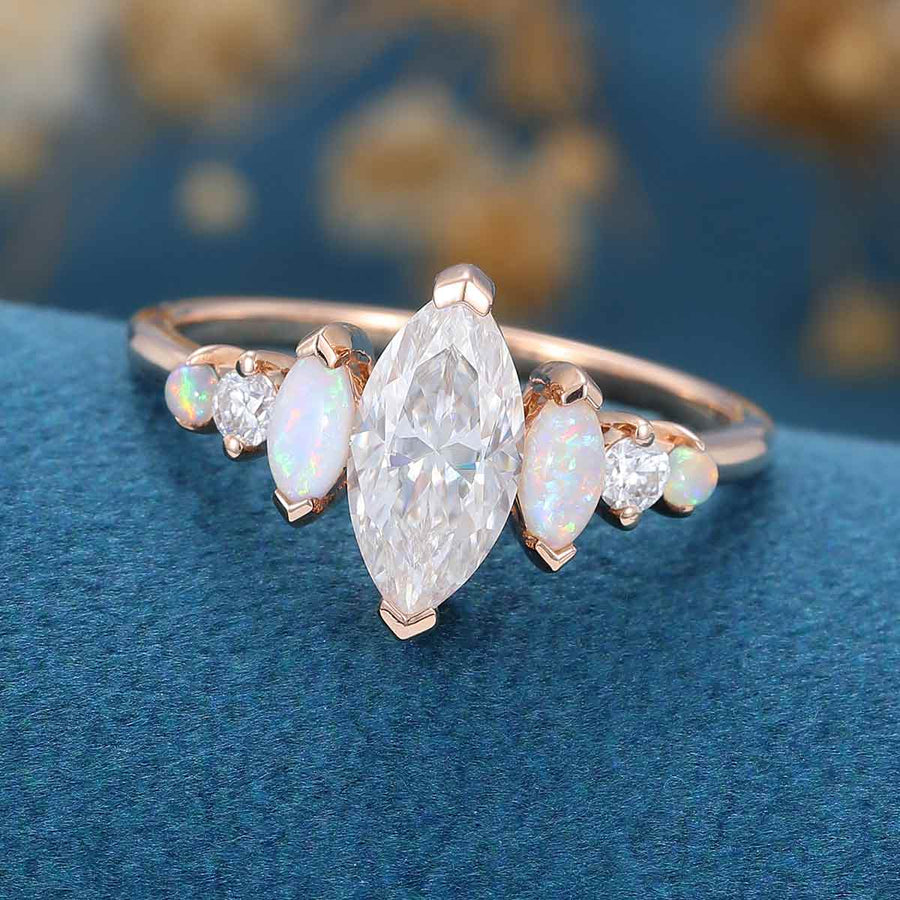 Marquise Moissanite Cut Engagement ring