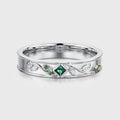 Nature Inspired Men's Diamonds Engagement Band | Solid gold Men Ring