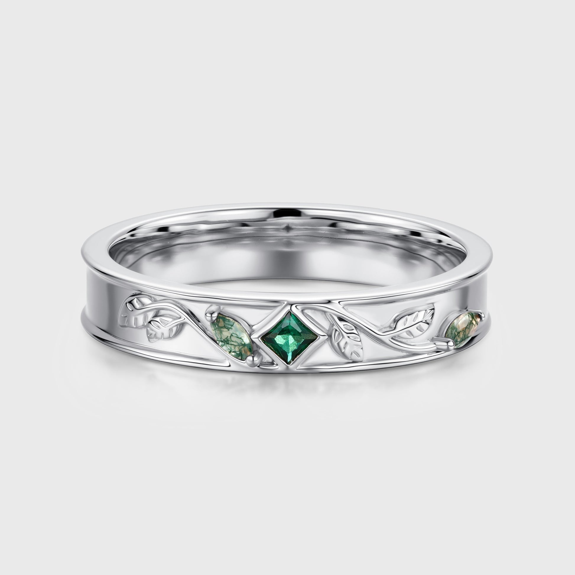 Nature Inspired Men's Diamonds Engagement Band | Solid gold Men Ring