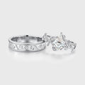 Forever Glow Moissanite Couple Rings |  D Color VVS1 | Rose Gold Leaf Wedding Bridal Set