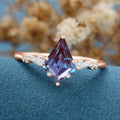 Kite Cut Alexandrite Engagement Ring 