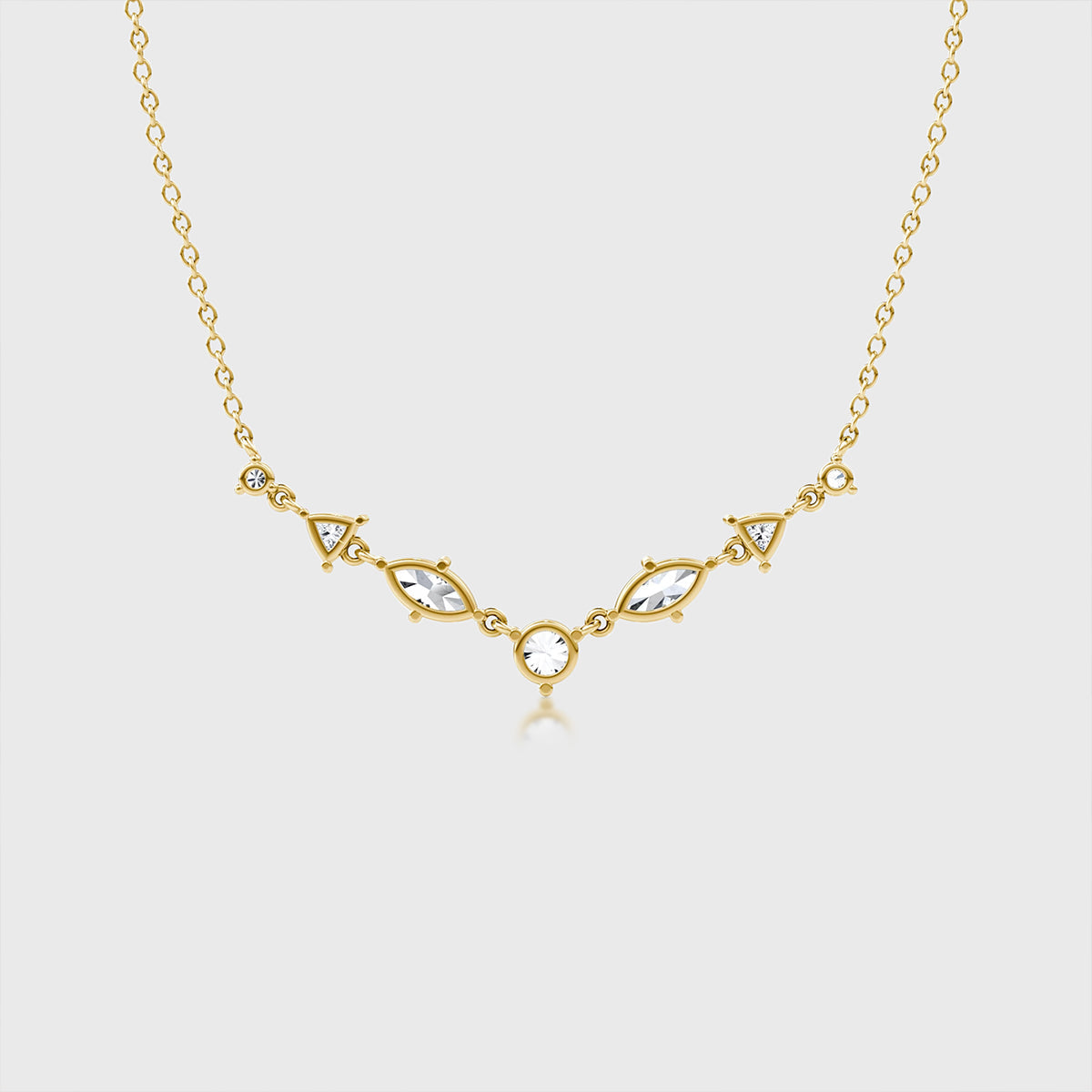 Seven graduated Lab grown Diamonds Pendant Necklace
