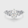 Nature Inspired Marquise cut Moissanite Leaf Gold Engagement Ring