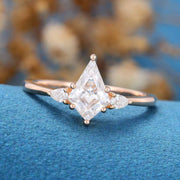 Kite Cut Moissanite Engagement Ring