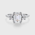 Emerald cut Moissanite Engagement ring