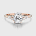 1.5CT Oval cut Lab grown Diamond Cluster Engagement Ring