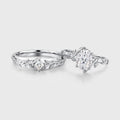 Nature Inspired Moissanite Couple Rings | D Color VVS1 | Rose Gold Leaf Wedding Bridal Set