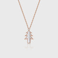 Christmas Tree Pendant Necklace with Moissanite Or Diamonds
