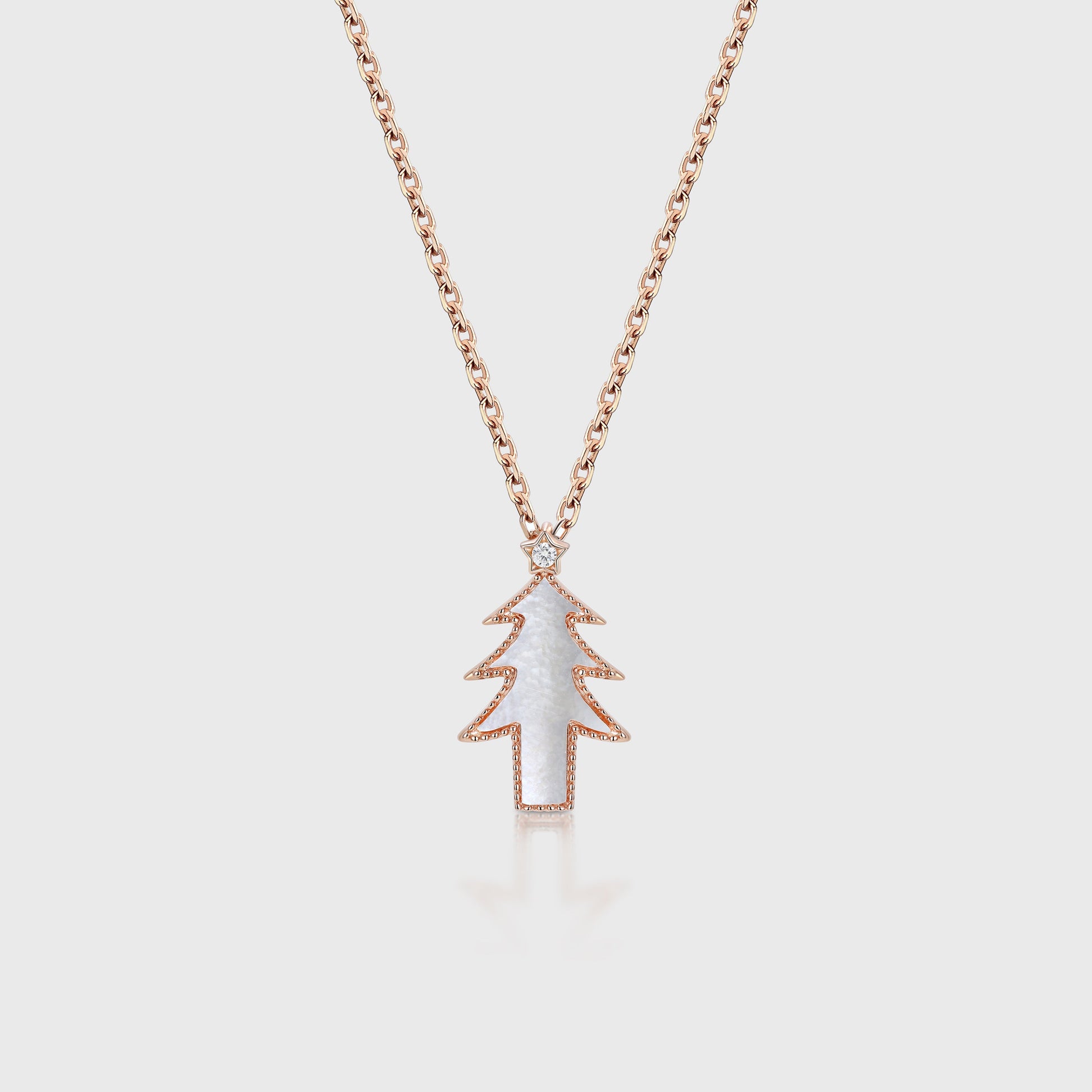 Christmas Tree Pendant Necklace with Moissanite Or Diamonds