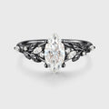 Nature Inspired Marquise cut Moissanite Leaf Gold Engagement Ring