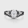Oval cut Moissanite Side Stone Bridal Set