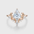 Kite Cut Moissanite Rose Gold Engagement Ring