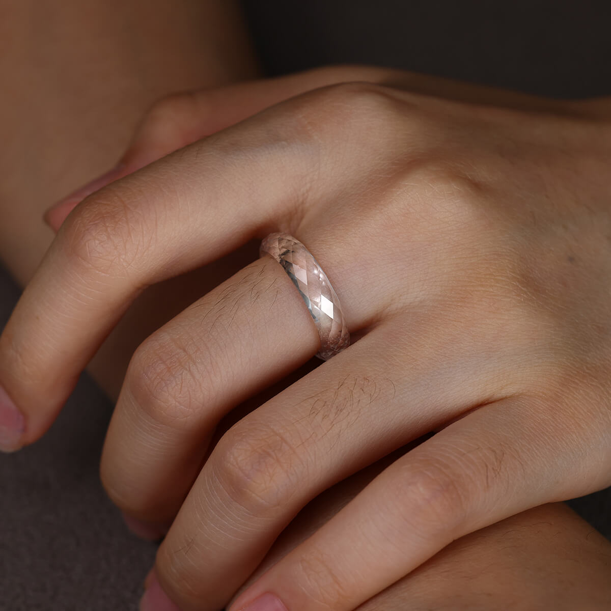 Lab-grown White Sapphire Ring