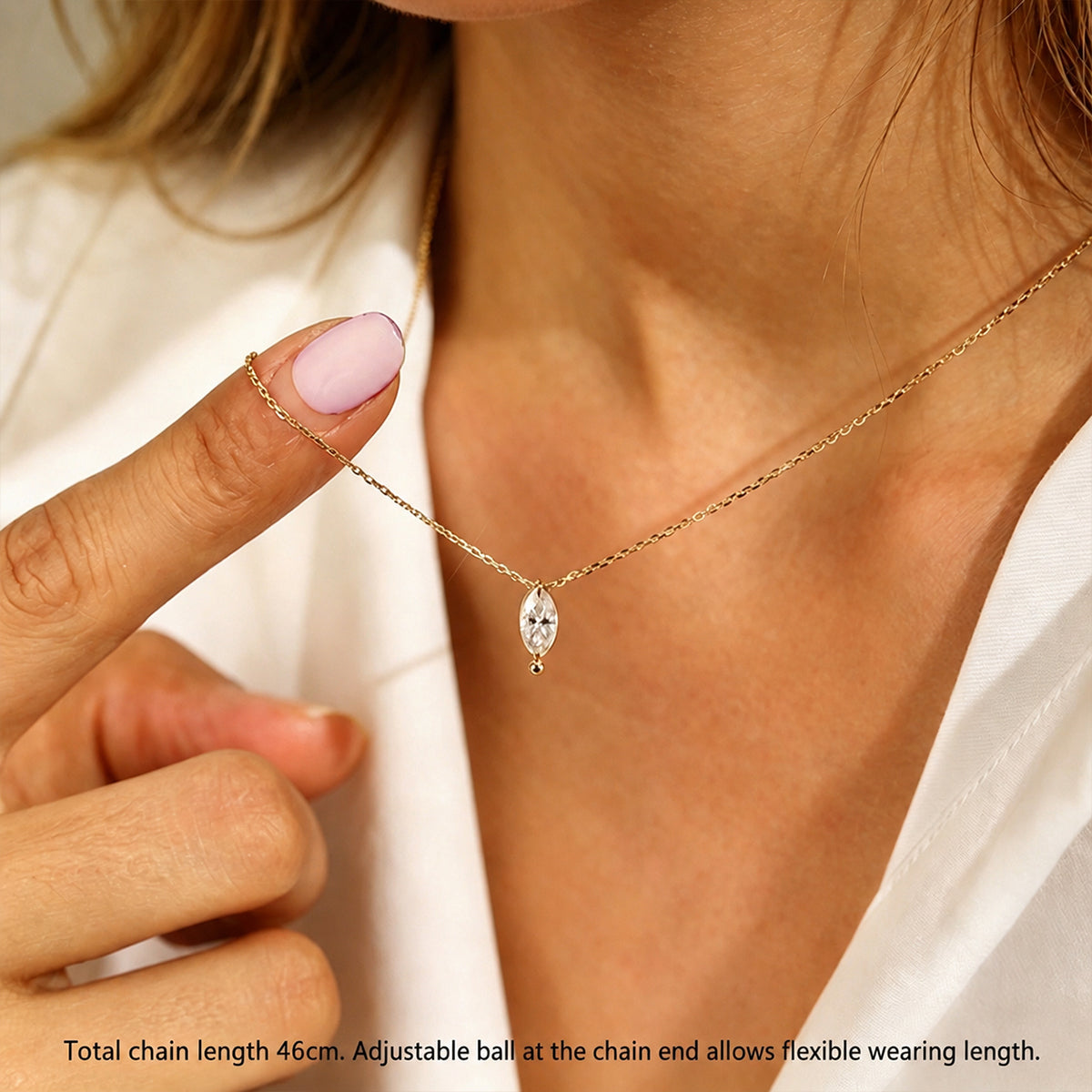 1.0 Carat Marquise Cut Lab grown diamond Pendant Necklace