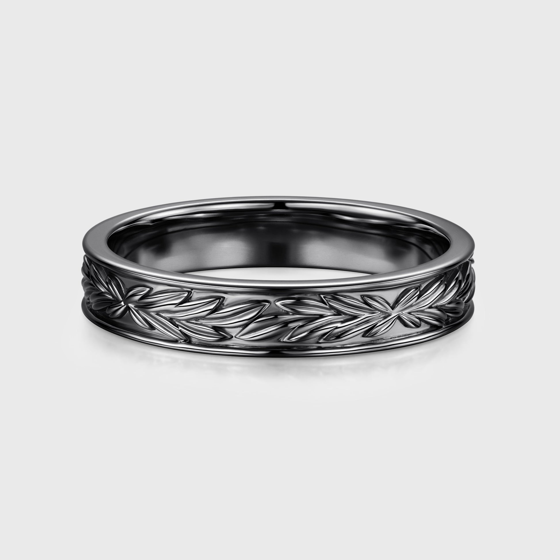 Nature Inspired Men's Diamonds Engagement Band | Solid gold Men Ring