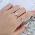 Marquise cut Moissanite Couple Rings | D Color VVS1 | Rose Gold Leaf Wedding Bridal Set
