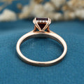 Emerald cut Lab Alexandrite Solid Gold Engagement Ring