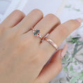 Long Hexagon cut Moss Agate + Diamonds Couple Ring Set His and Hers Wedding Bridal Set