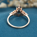 Kite cut Lab Alexandrite Solid Gold Engagement Ring
