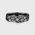 Luxury Men's Moss Agate Engagement Band - Solid gold men ring