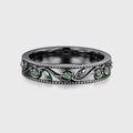 Luxury Men's Moss Agate Engagement Band - Solid gold men ring
