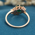 Hexagon cut Lab grown Emerald Solid Gold Engagement Ring