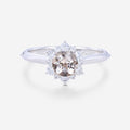 5mm Round cut Morganite Flower Halo Engagement ring