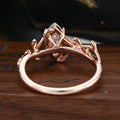 Nature Inspired Marquise cut Moissanite Leaf Gold Engagement Ring