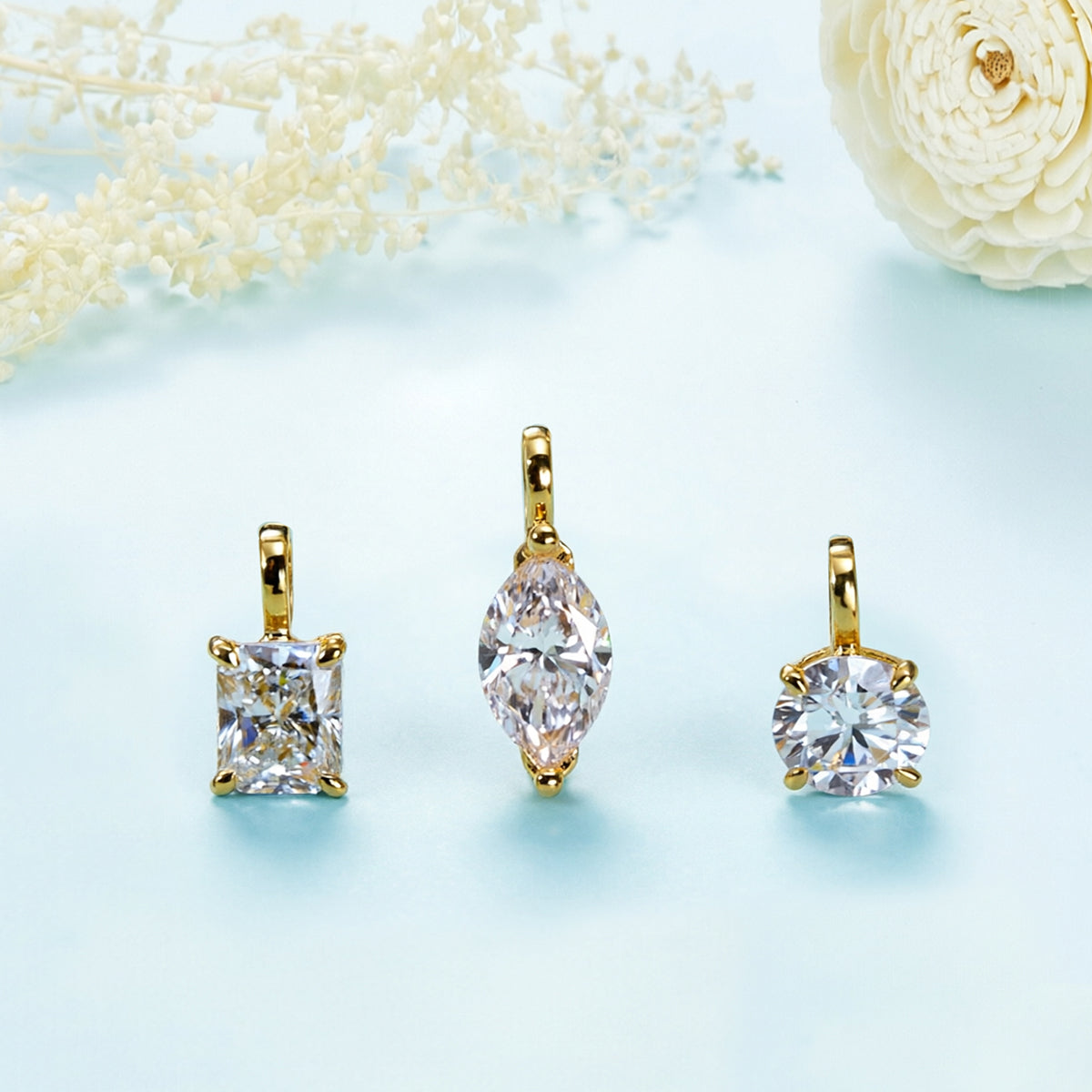 1.0 Carat Marquise Cut Lab-grown Diamonds Pendant Necklace
