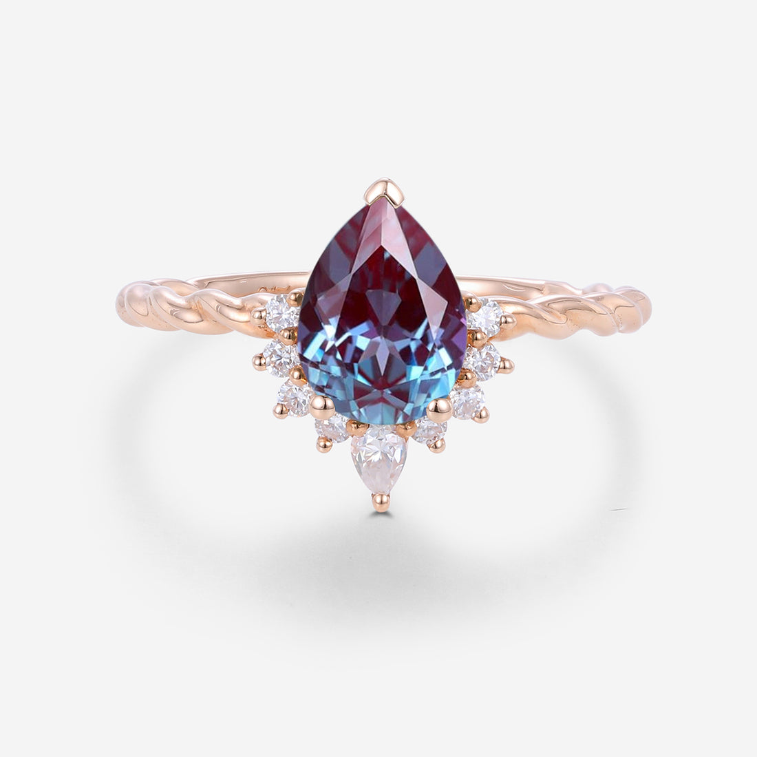 Pear cut Alexandrite | Diamond Engagement ring