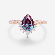 Pear cut Alexandrite | Diamond Engagement ring