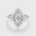 1.0CT~5.0CT Marquise cut Lab grown Diamond Halo Engagement Ring