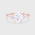 1.5 Carat Vintage Oval cut Moissanite Cluster Engagement Ring