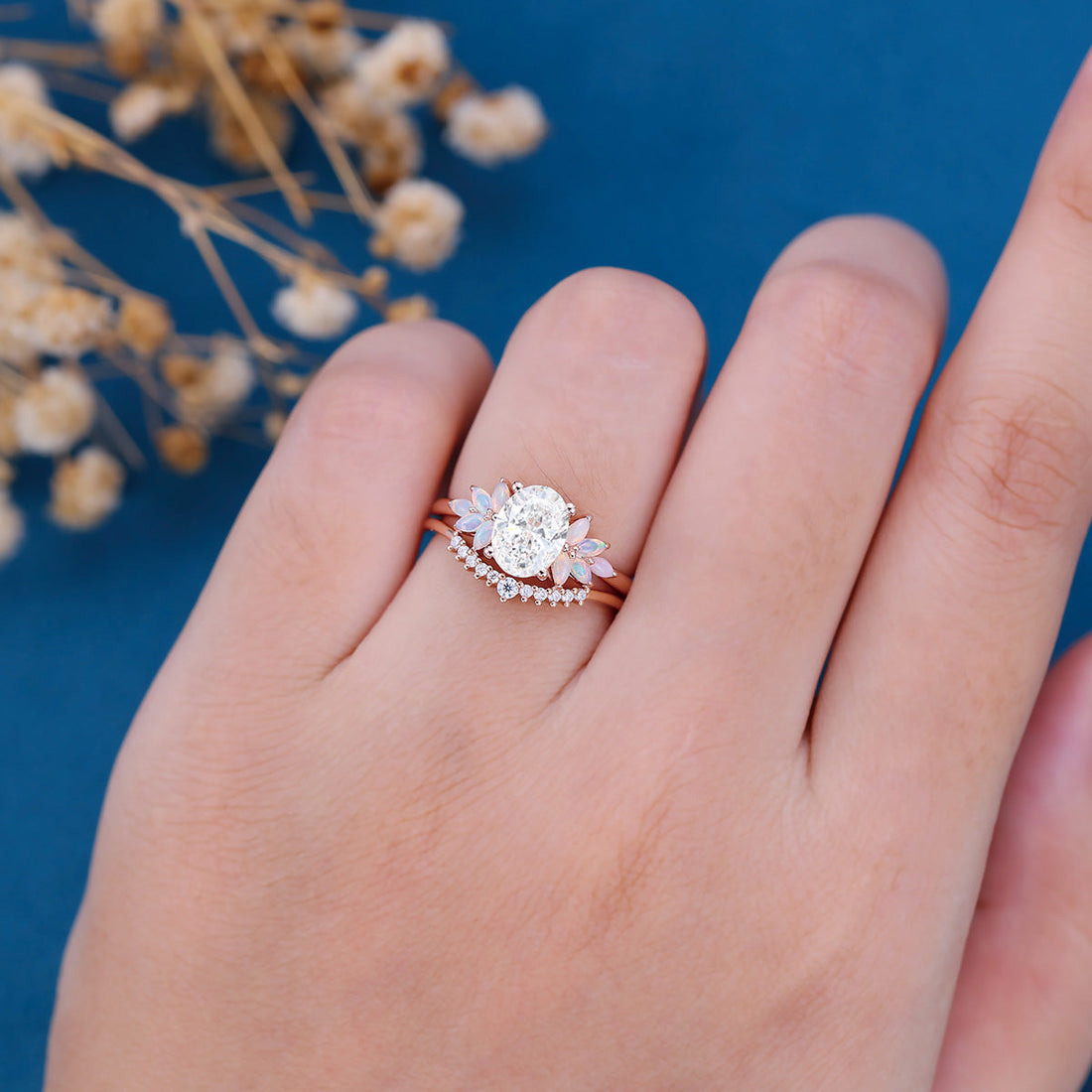 Oval cut 1.0 Carat Lab-Grown Diamond Wedding Bridal set (Copy)
