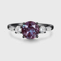 Round Cut Lab Alexandrite Engagement Ring