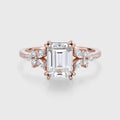 Emerald cut Moissanite Engagement ring