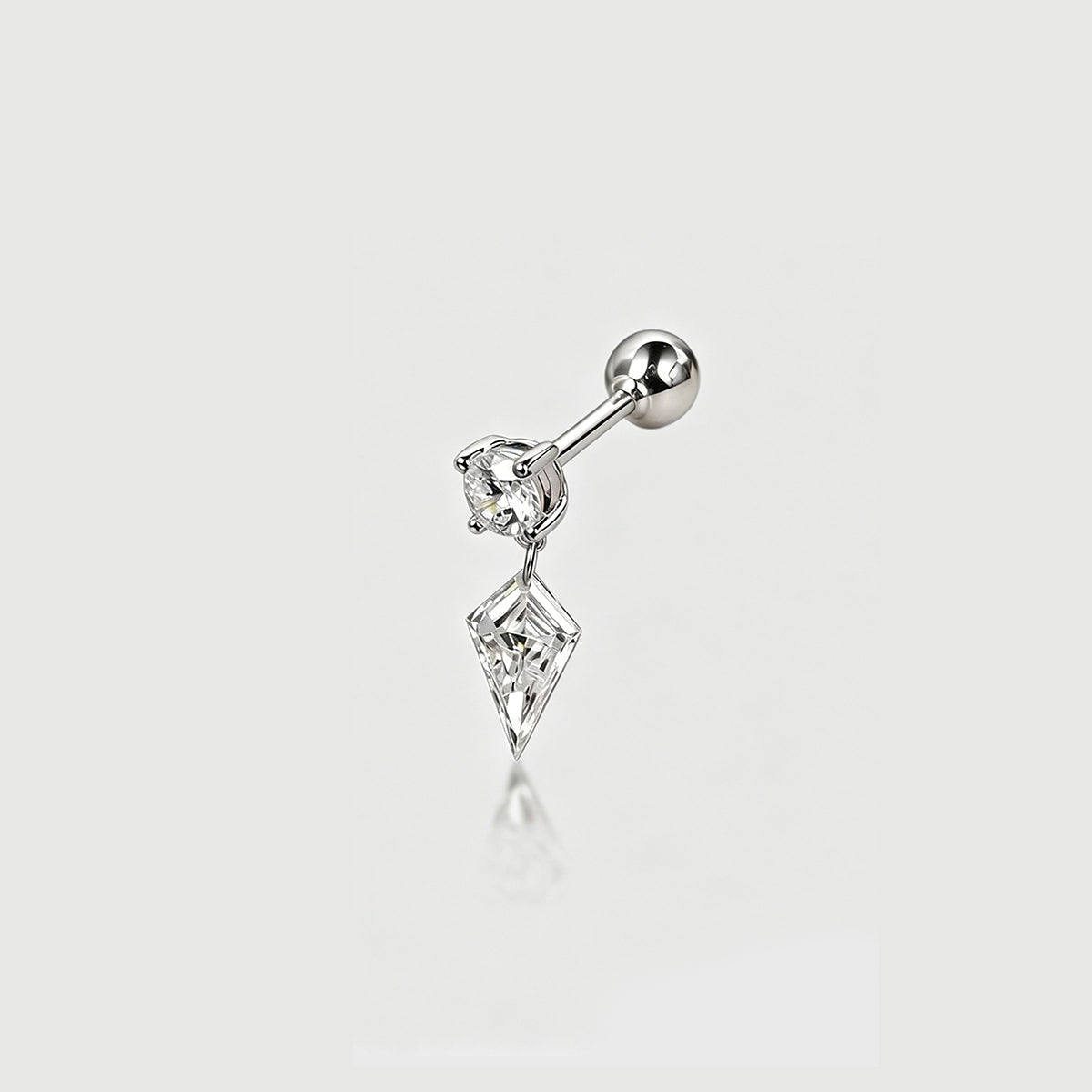 Kite cut Lab grown Diamonds Minimalist Drop Earrings Set