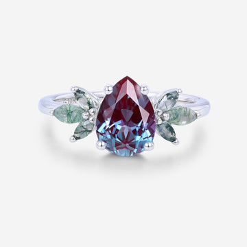 Pear cut Alexandrite Engagement ring