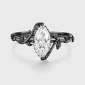 Nature Inspired Marquise cut Moissanite Leaf Gold Engagement Ring