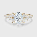 Oval cut Moissanite Cluster | Half Eternity Engagement ring