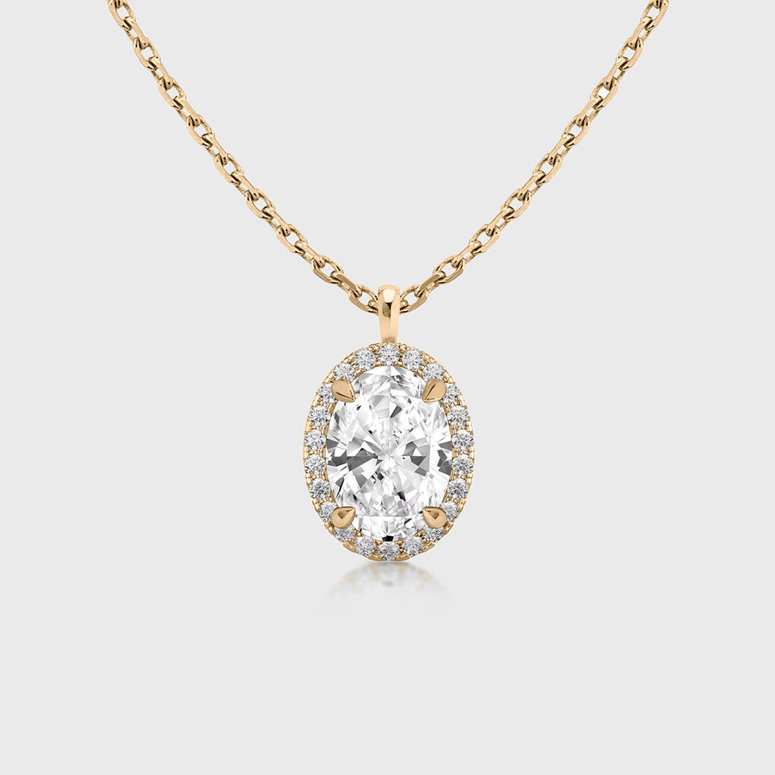 1.0 Carat  Oval Cut Lab grown diamond Pendant Necklace
