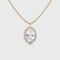1.0 Carat  Oval Cut Lab grown diamond Pendant Necklace