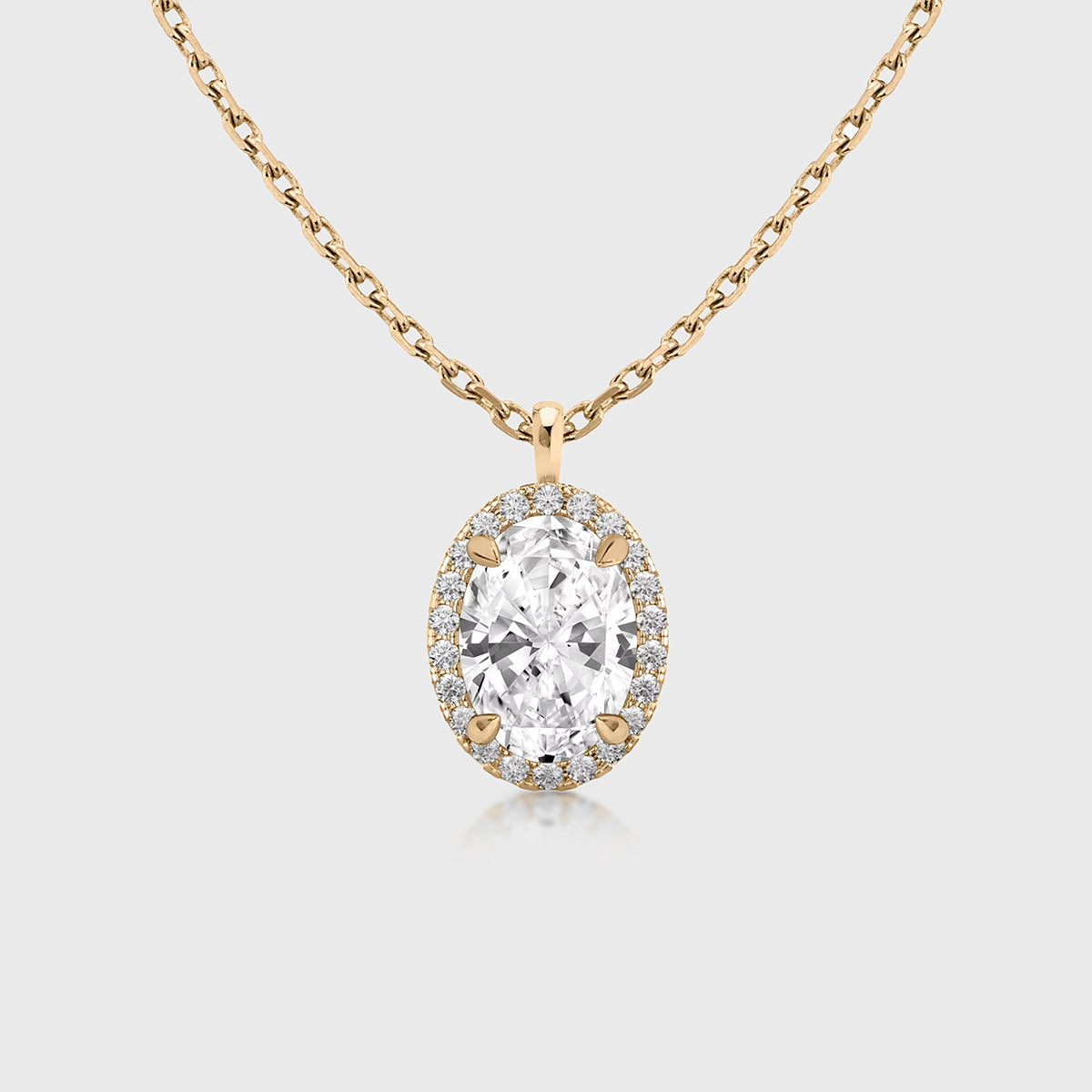 1.0 Carat  Oval Cut Lab grown diamond Pendant Necklace