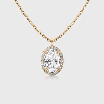 1.0 Carat  Oval Cut Lab grown diamond Pendant Necklace