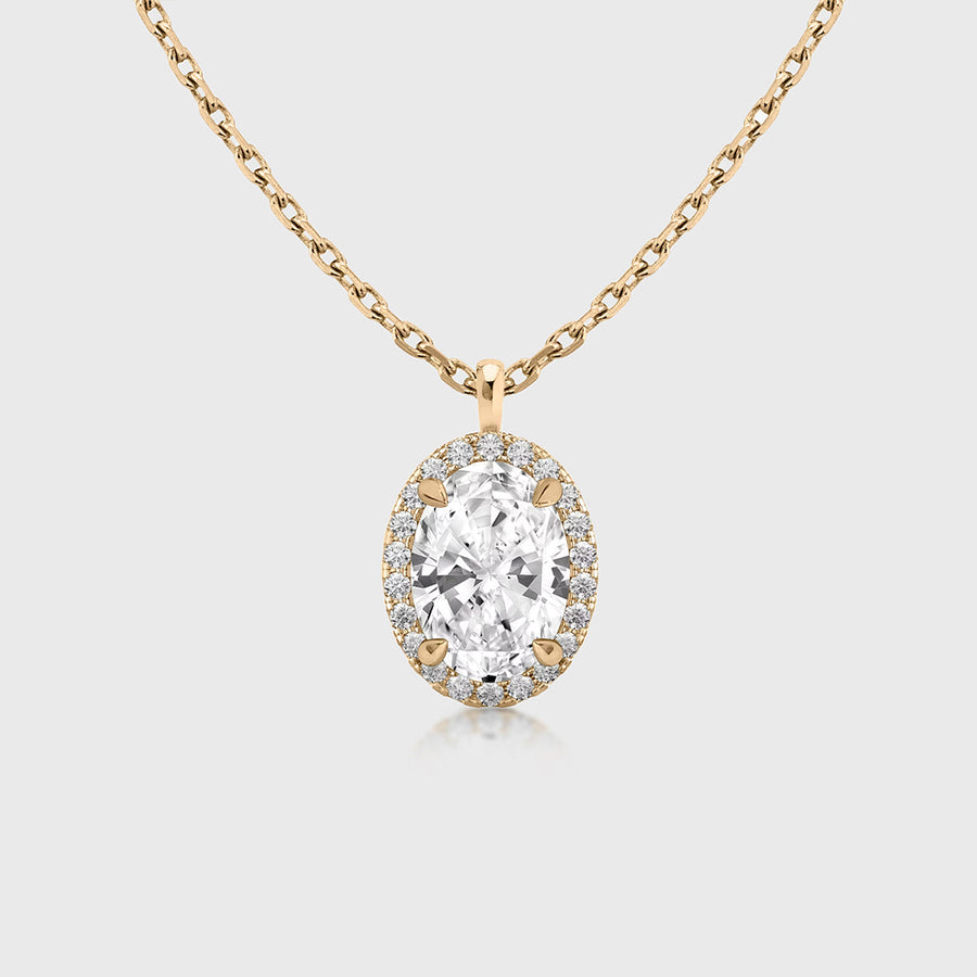 1.0 Carat  Oval Cut Lab grown diamond Pendant Necklace