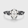 Nature Inspired Marquise cut Moissanite Leaf Gold Engagement Ring