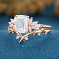 Emerald cut Lab Grown Diamond Wedding bridal set